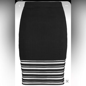 Black size Small Rebecca Minkoff Petra Paneled Stretch Knit Mini Pencil Skirt